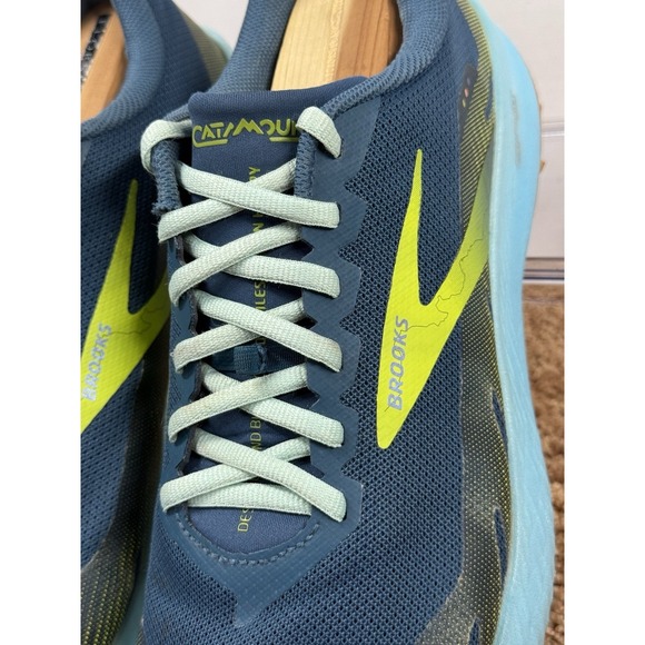 Brooks Catamount Mens Size 11.5 Trail Running Blue/Lime Sneakers - NO INSOLES - main image 6